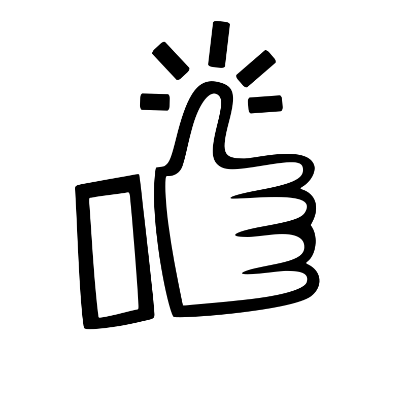Active Black Outline Thumbs Up White Circle