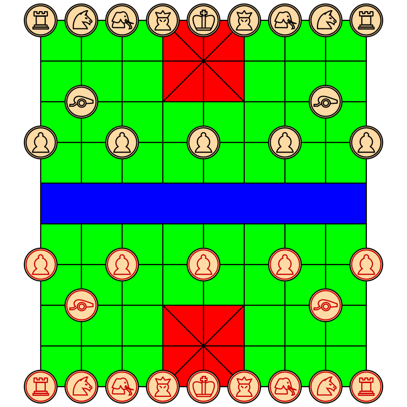 Chastity's Chinese Chess Set A.K.A. Xiangqi with Westernized pieces