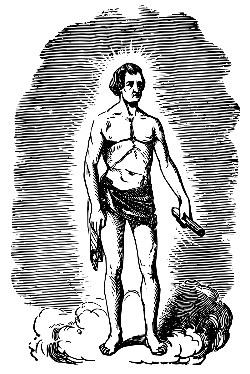 Nearly Naked Man with a Scroll