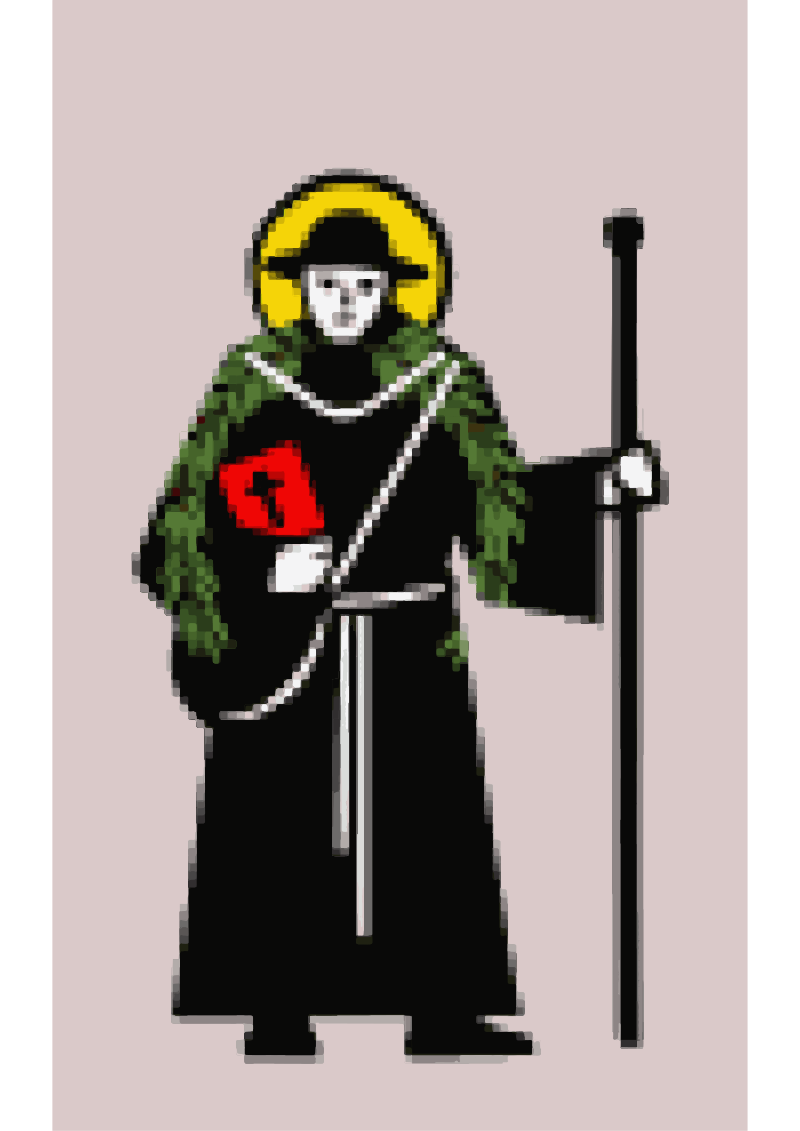 saint monk laurel pixelated