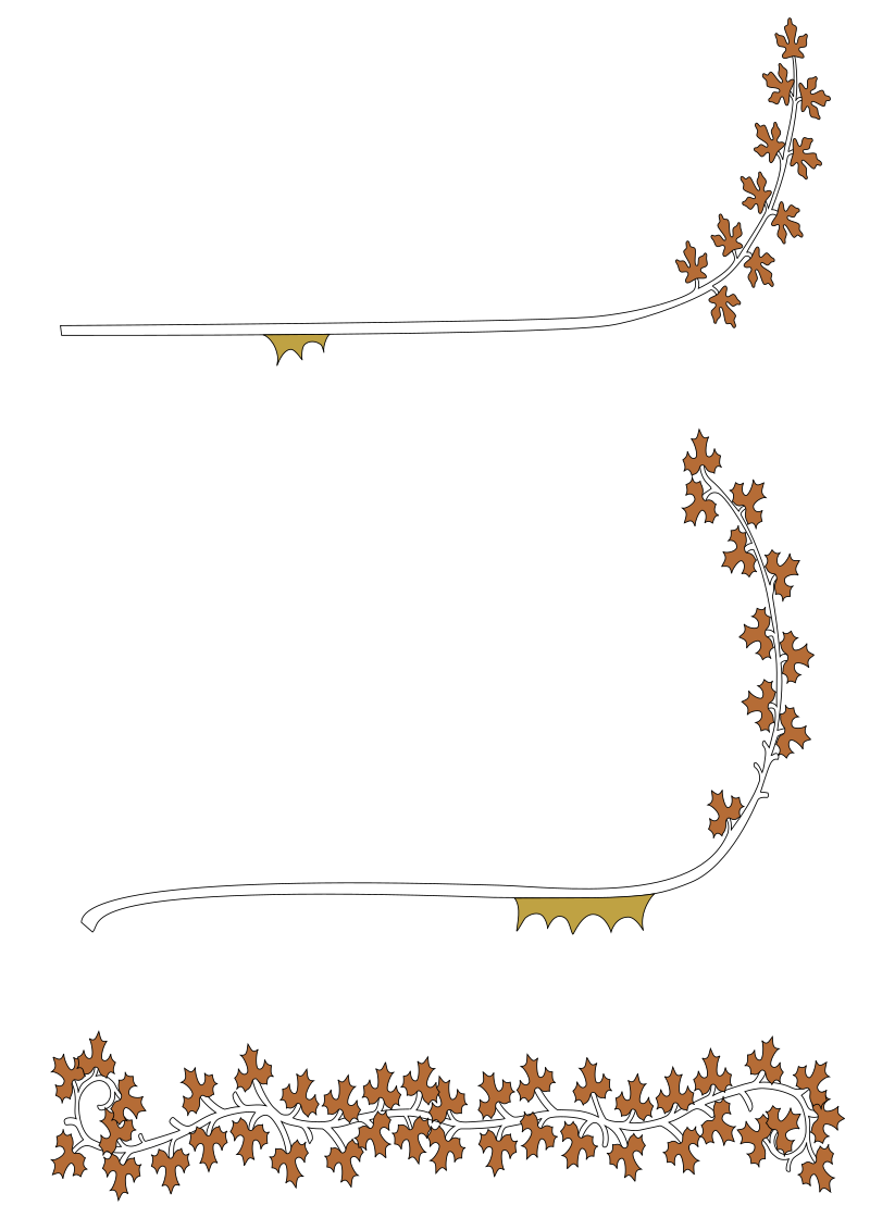 Medieval style book illumination branches