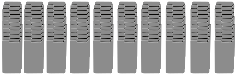Wall of 10 time card racks