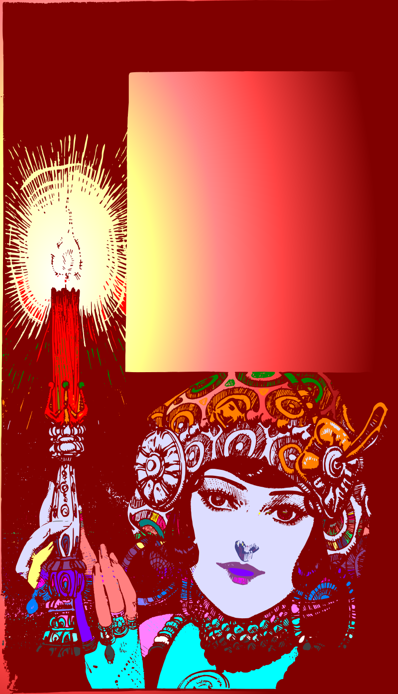 Lady in Red with Light