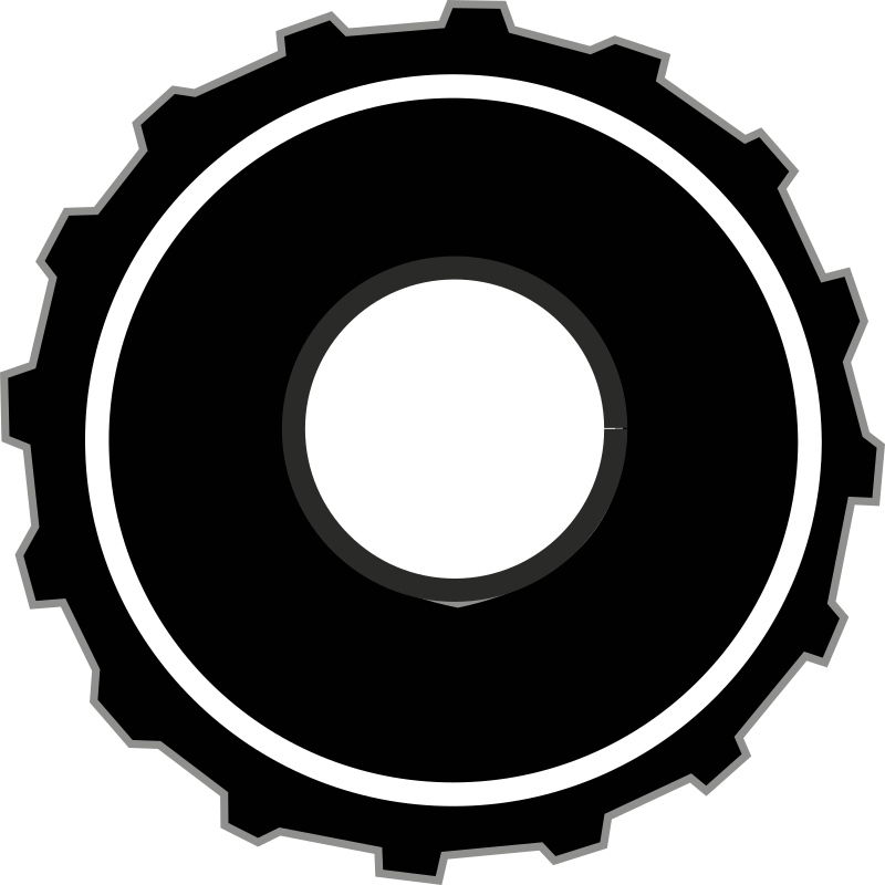 Truck tire side view