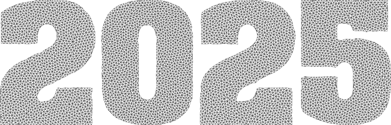 2025 Typography Triangular Line Art