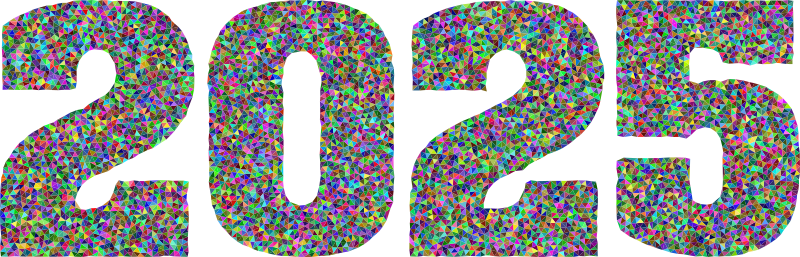 2025 Typography Triangular Colorful