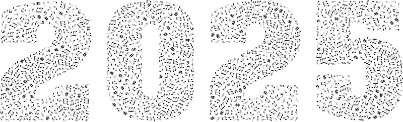 2025 Musical Notes Typography