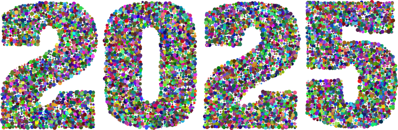 2025 Typography Circles Colorful