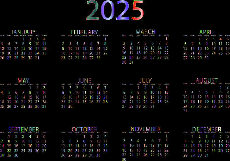 2025 Calendar Chromatic