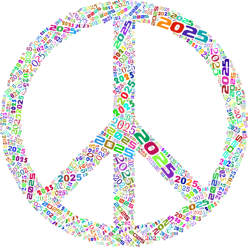 2025 Peace Sign Colorful