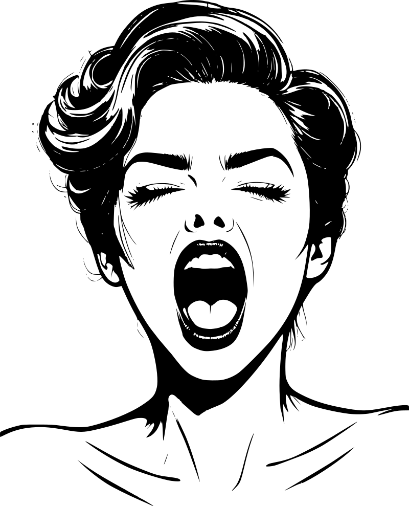 Screaming woman