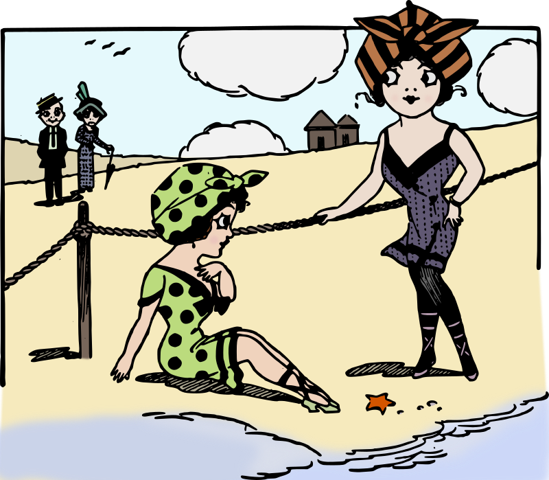 Beach Bathing Ladies - Colour Remix