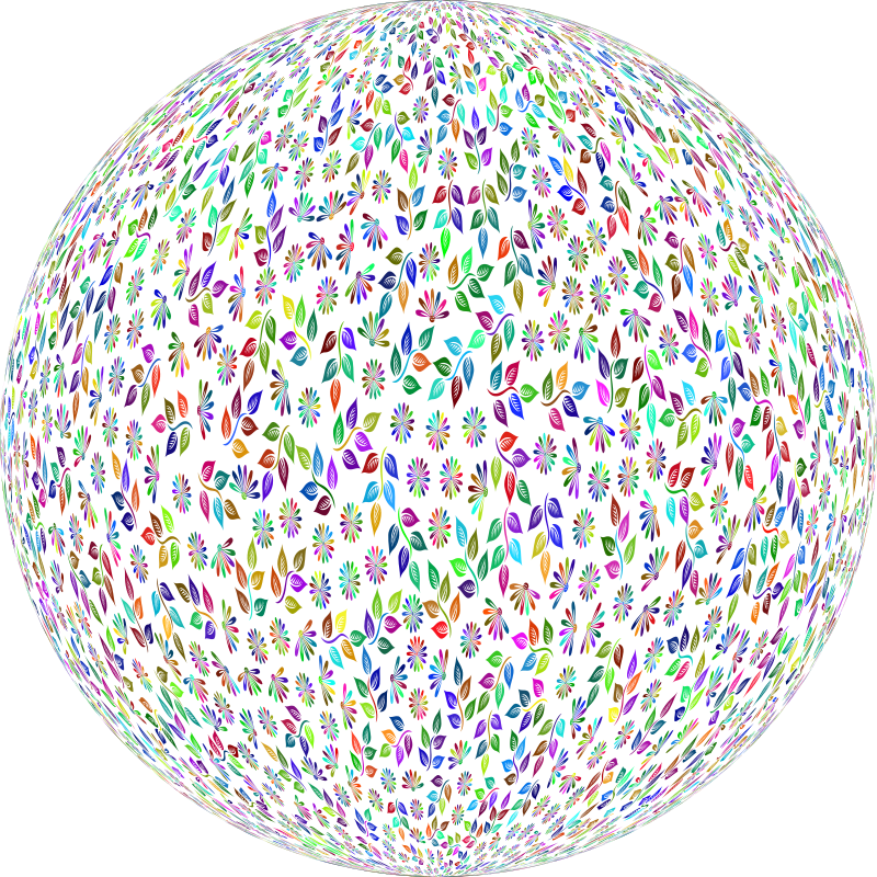 Floral Pattern Sphere Colorful