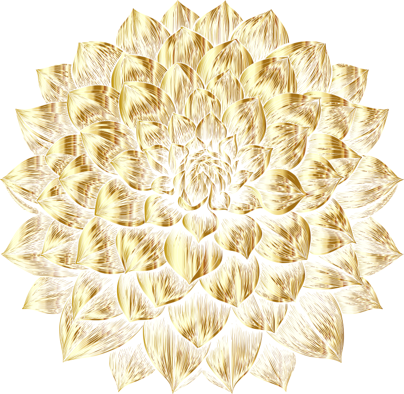 AL Generated Dahlia 2 Gold No Silhouette