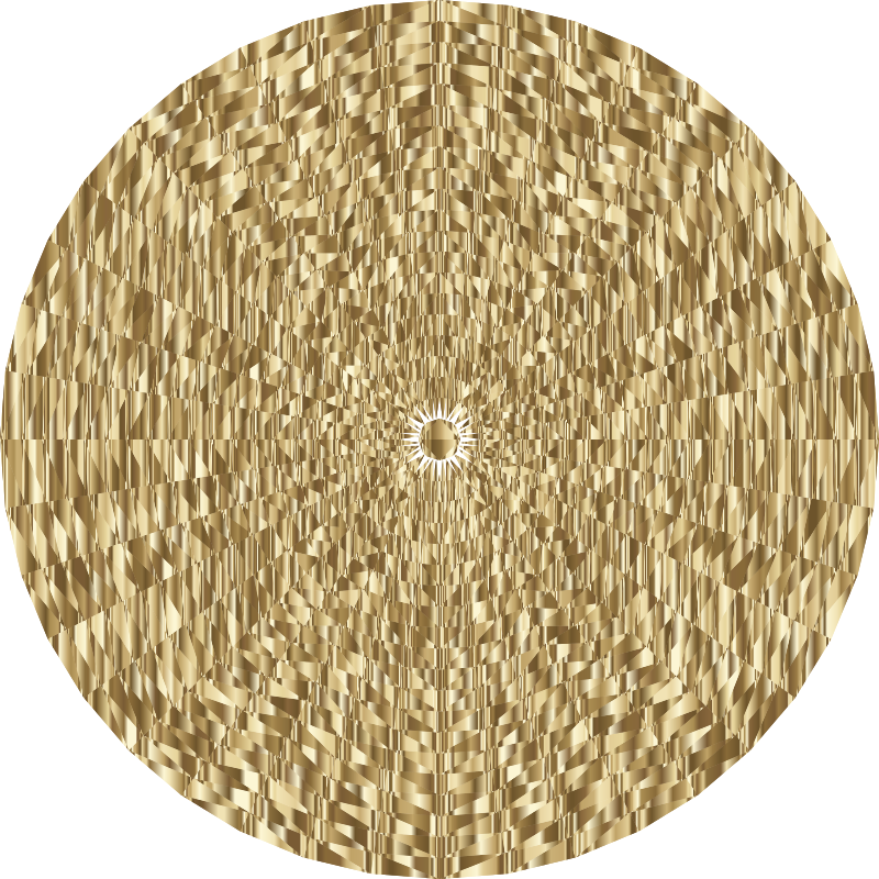 Triangularized Geometric Mandala 2 Gold