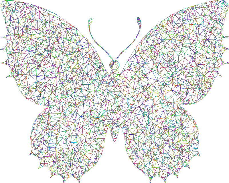 AL Generated Butterfly 34 Low Poly Outlines Polyprismatic No BG