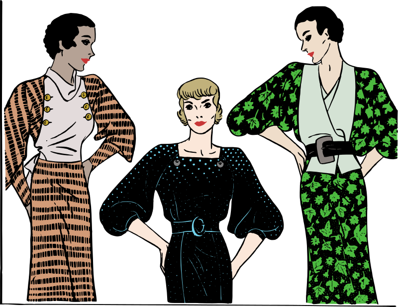Three Ladies 1930s Fashion