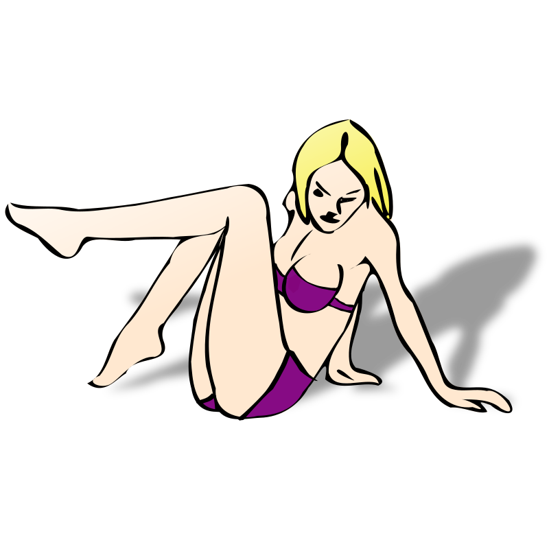 Lady in a Purple Swimsuit