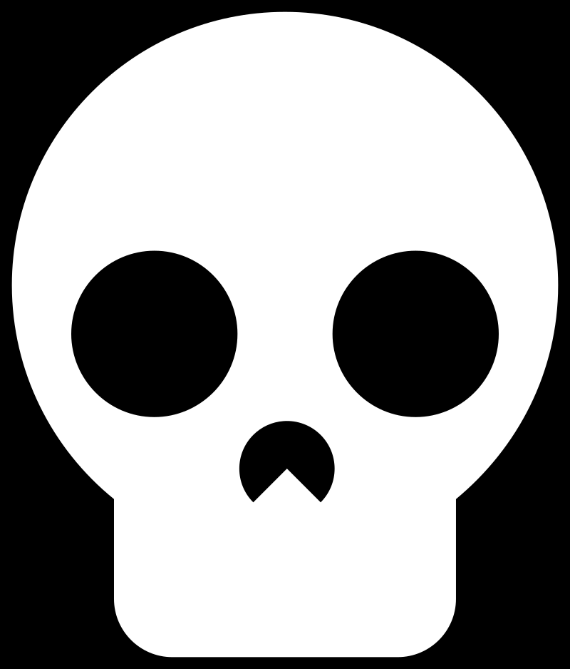 Minimal White Skull Black Background