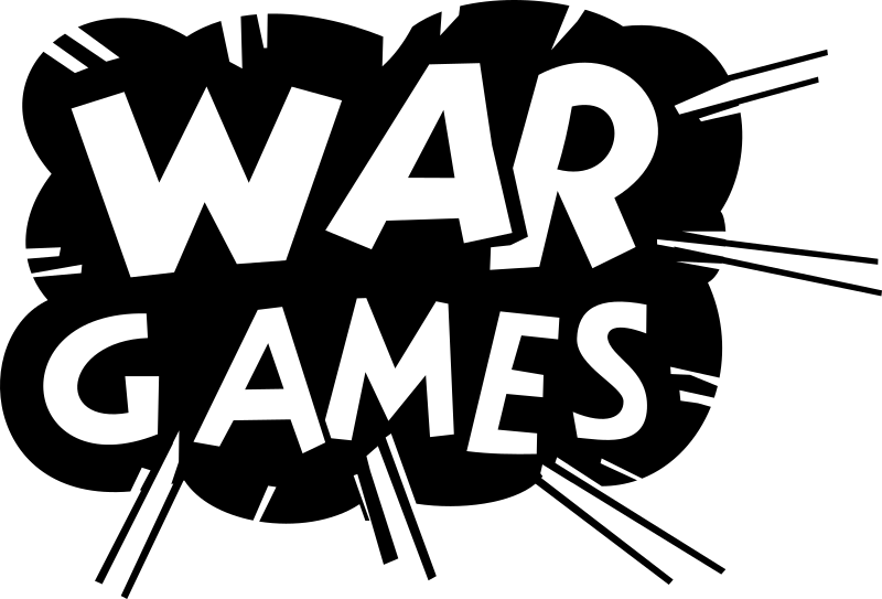 Exploding Comic Logo Text War Games