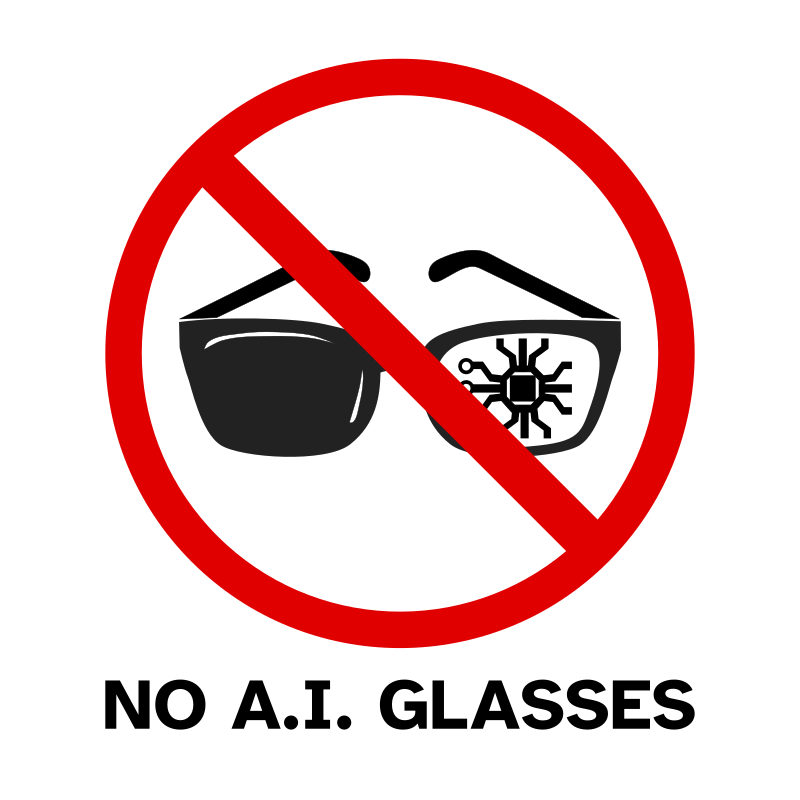 Sign Prohibiting A.I. Glasses