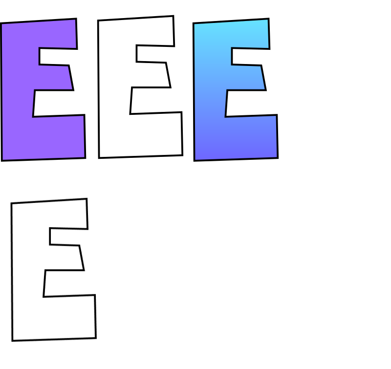 Letter E in 5 Styles