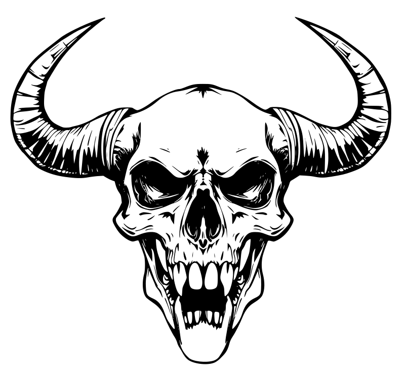 Skull with Horns and a Fangs
