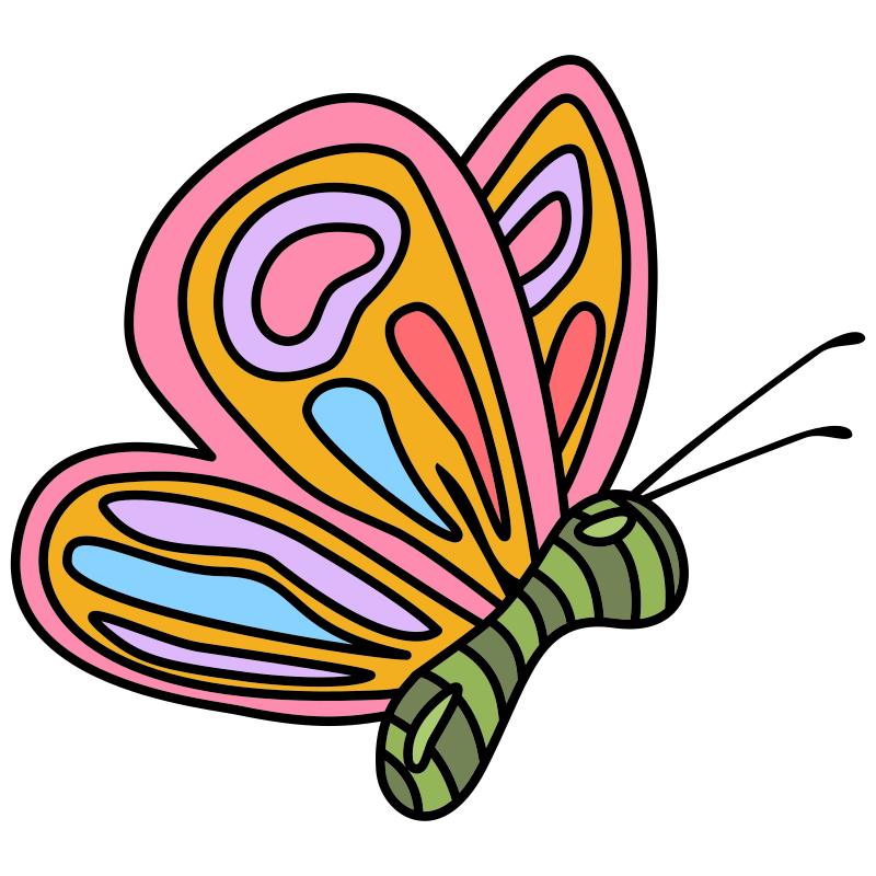 Simple Detailed Butterfly Clipart