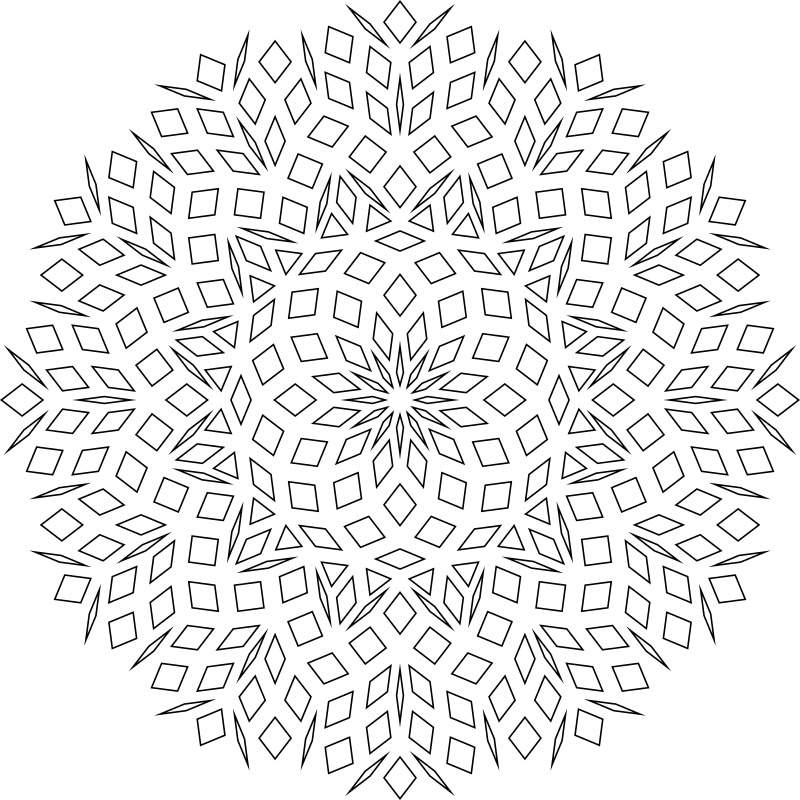 Dodecagon Flower Reignited Black Expanded Outlines
