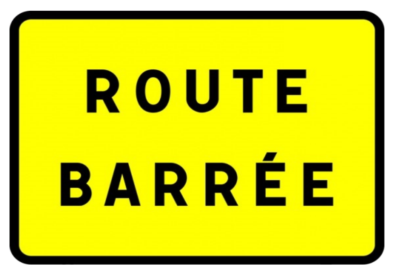 Voie de circulation barrée