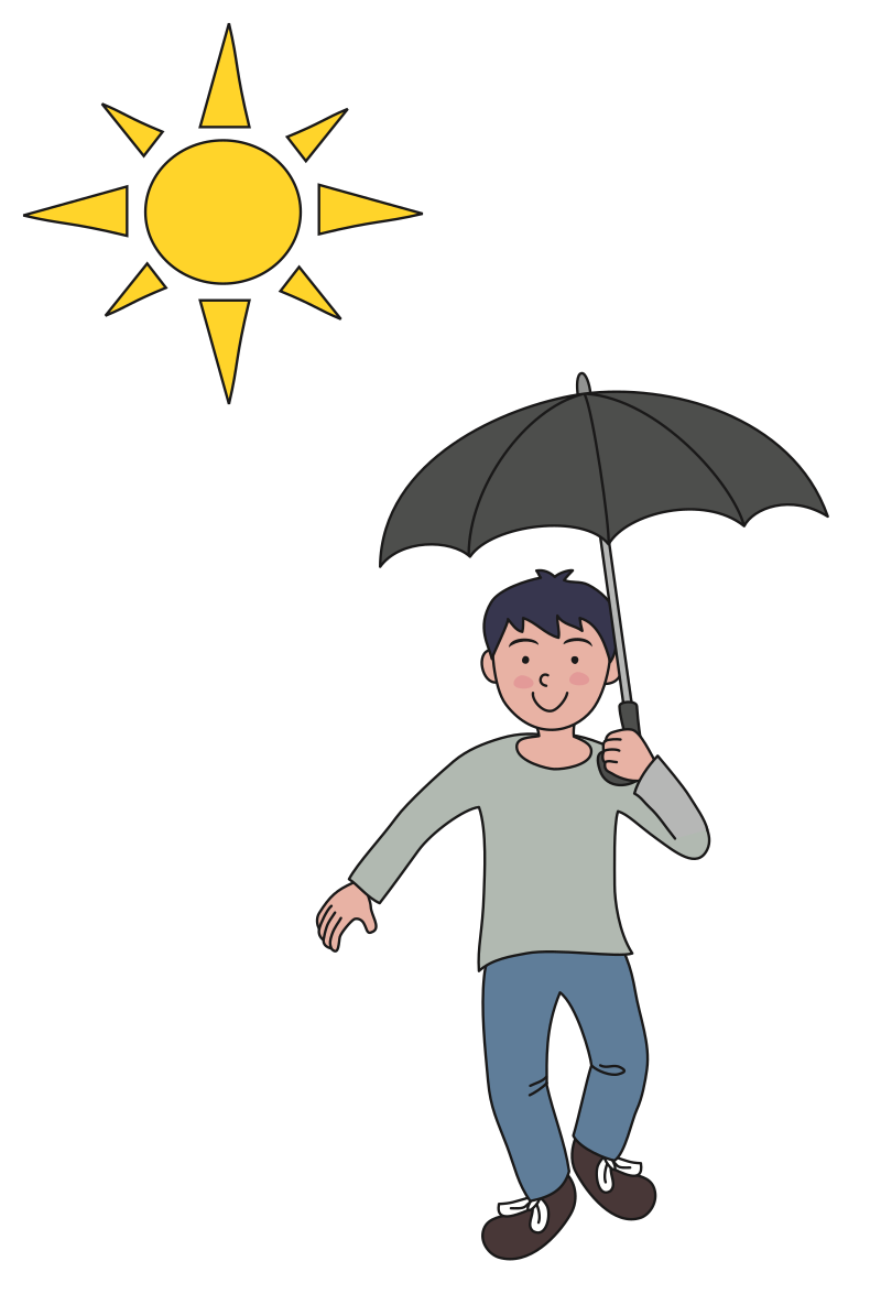 Boy with Sun Umbrella
