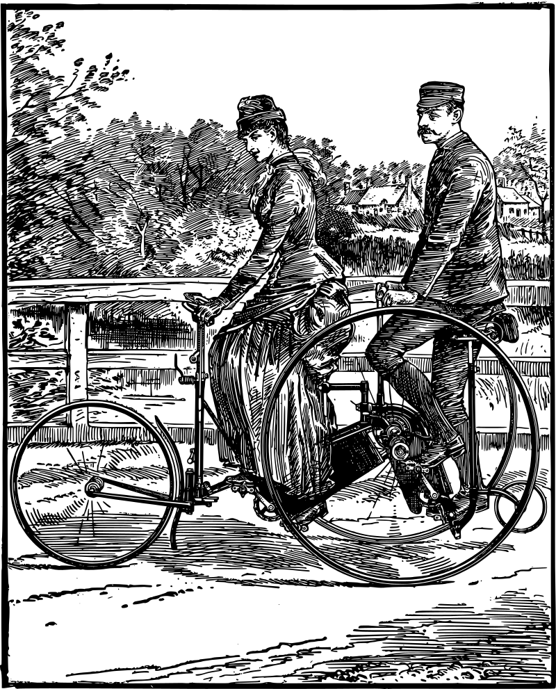 Tandem Bicycling Couple