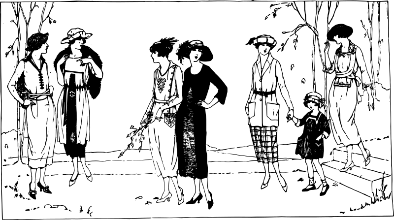 Six Ladies and One Kid - 1920 Fashions