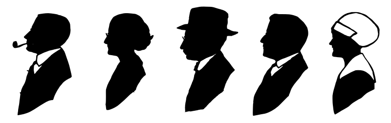 Five Silhouettes of Heads