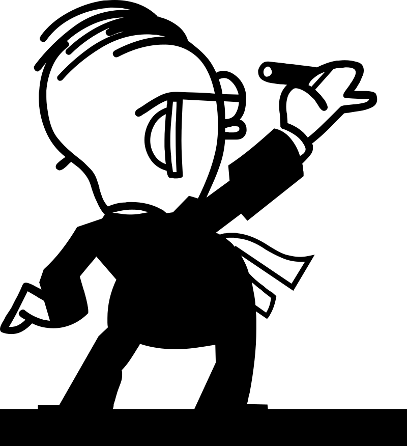 Professor writing on the blackboard