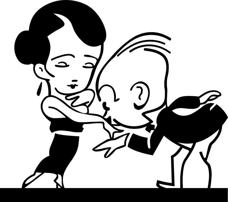 Man kissing her hand