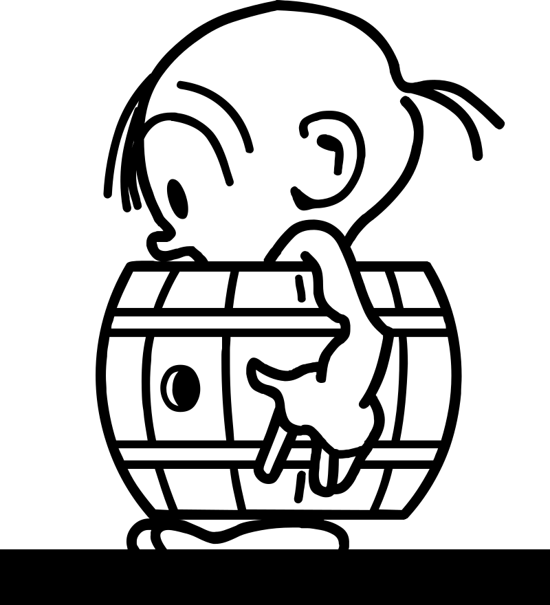 Man wearing a barrel