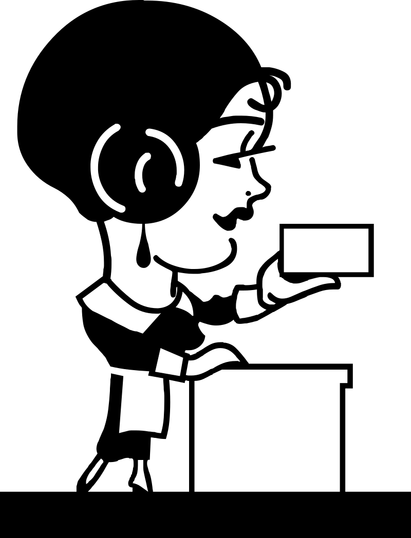 Waitress with cup or bowl