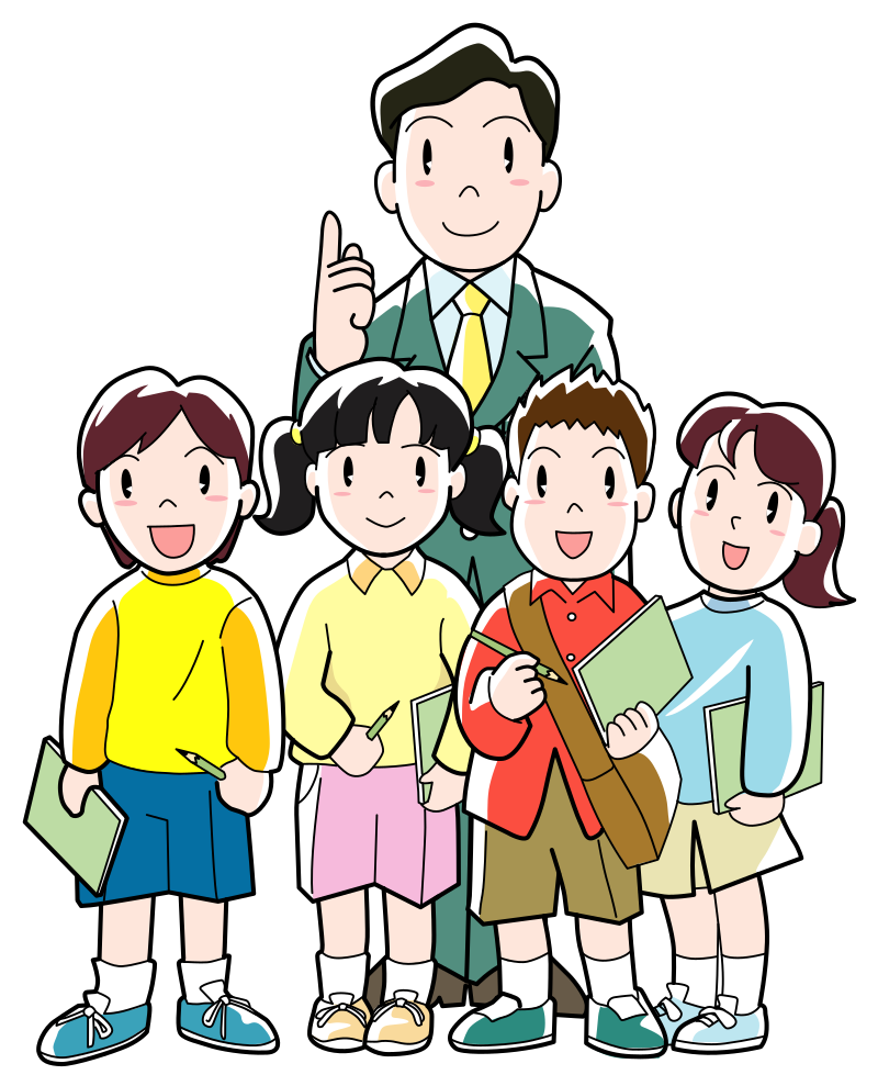 Teacher with students