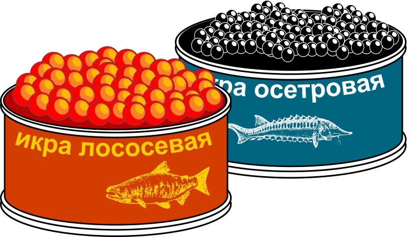 Russian caviar colored 