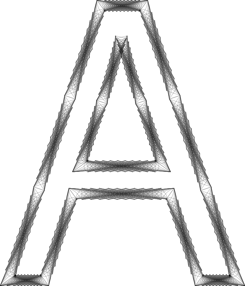 Geometry Wireframe Alphabet A