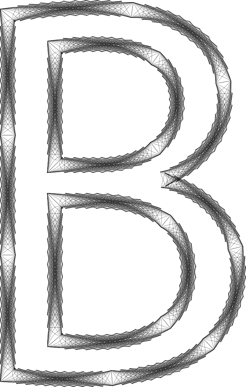 Geometry Wireframe Alphabet B