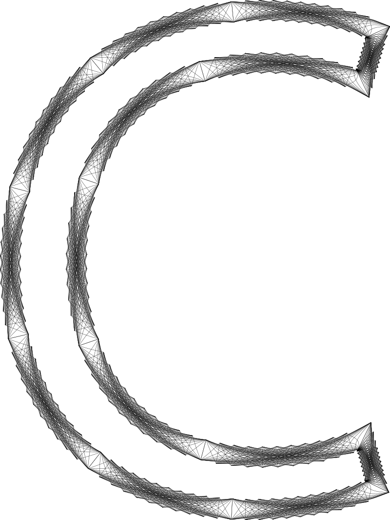 Geometry Wireframe Alphabet C