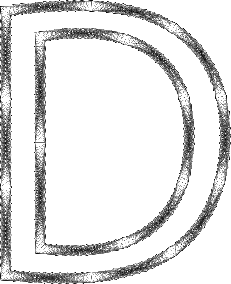 Geometry Wireframe Alphabet D