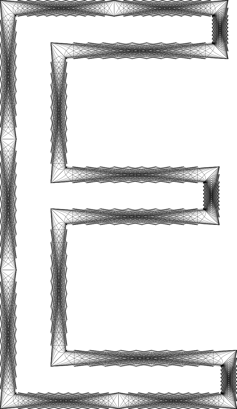 Geometry Wireframe Alphabet E