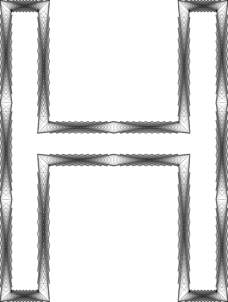 Geometry Wireframe Alphabet H