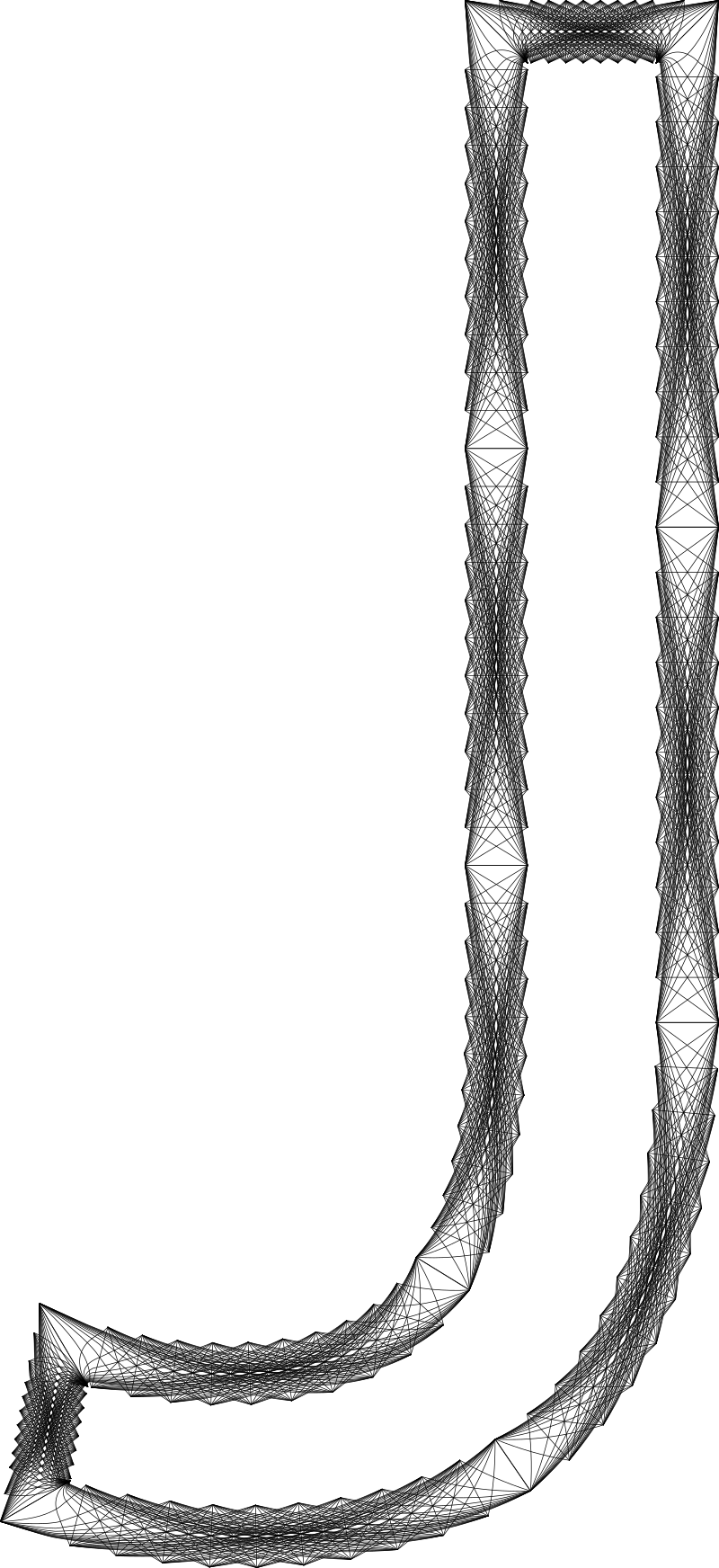 Geometry Wireframe Alphabet J