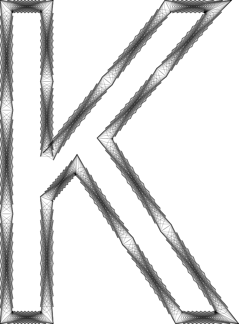 Geometry Wireframe Alphabet K