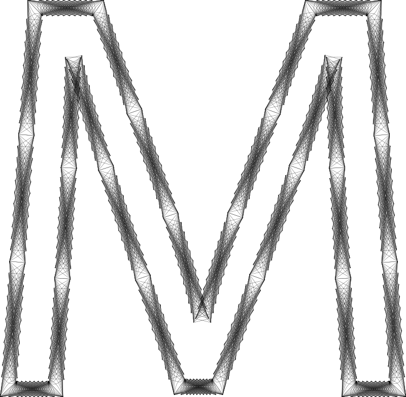 Geometry Wireframe Alphabet M