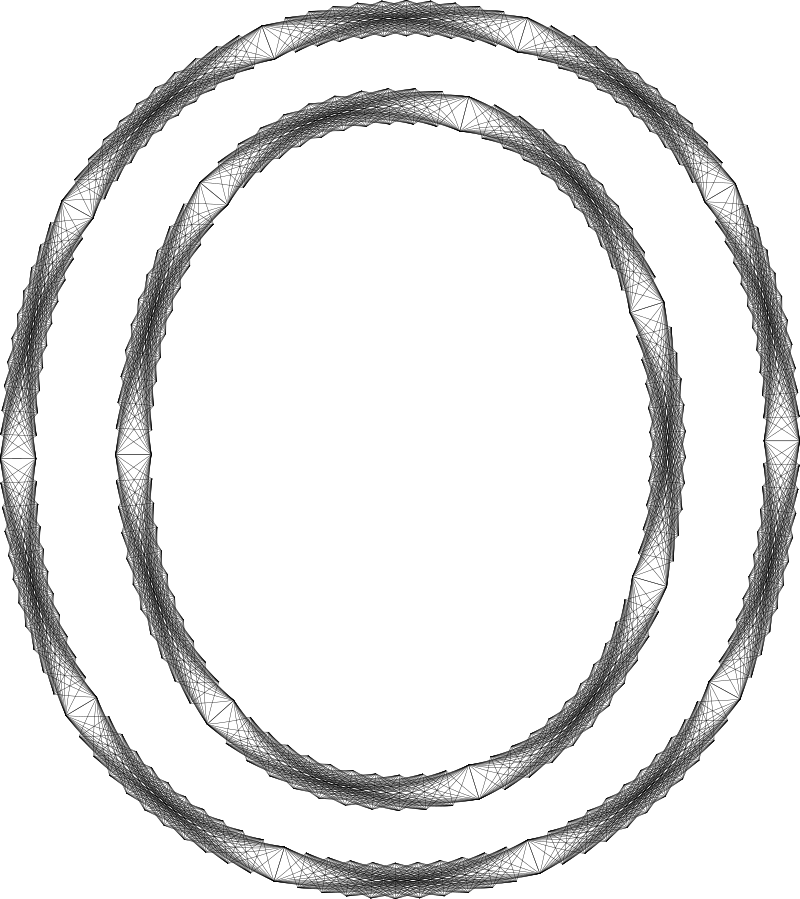 Geometry Wireframe Alphabet O